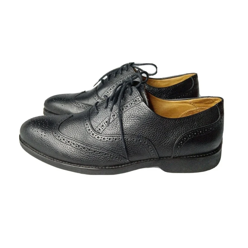 Marc Joseph Wingtip Oxfords Shoes Men's Size 10.5 Black Leather